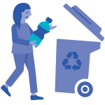 Icon of recycling PLA